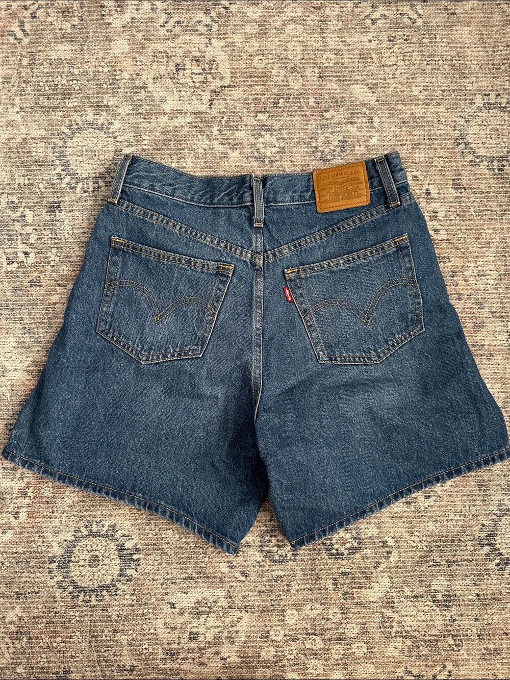 Levi's Blue Denim High-Rise Jean Shorts